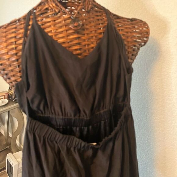 Parker 100% silk empire waist low back Black Maxi Dress M prom event fancy - Picture 5 of 6